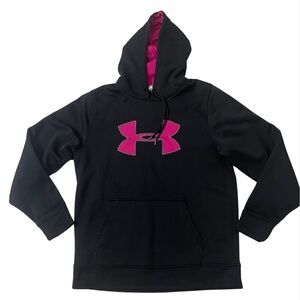 Under Armour Black Hoodie with Pink Logo Size Medium